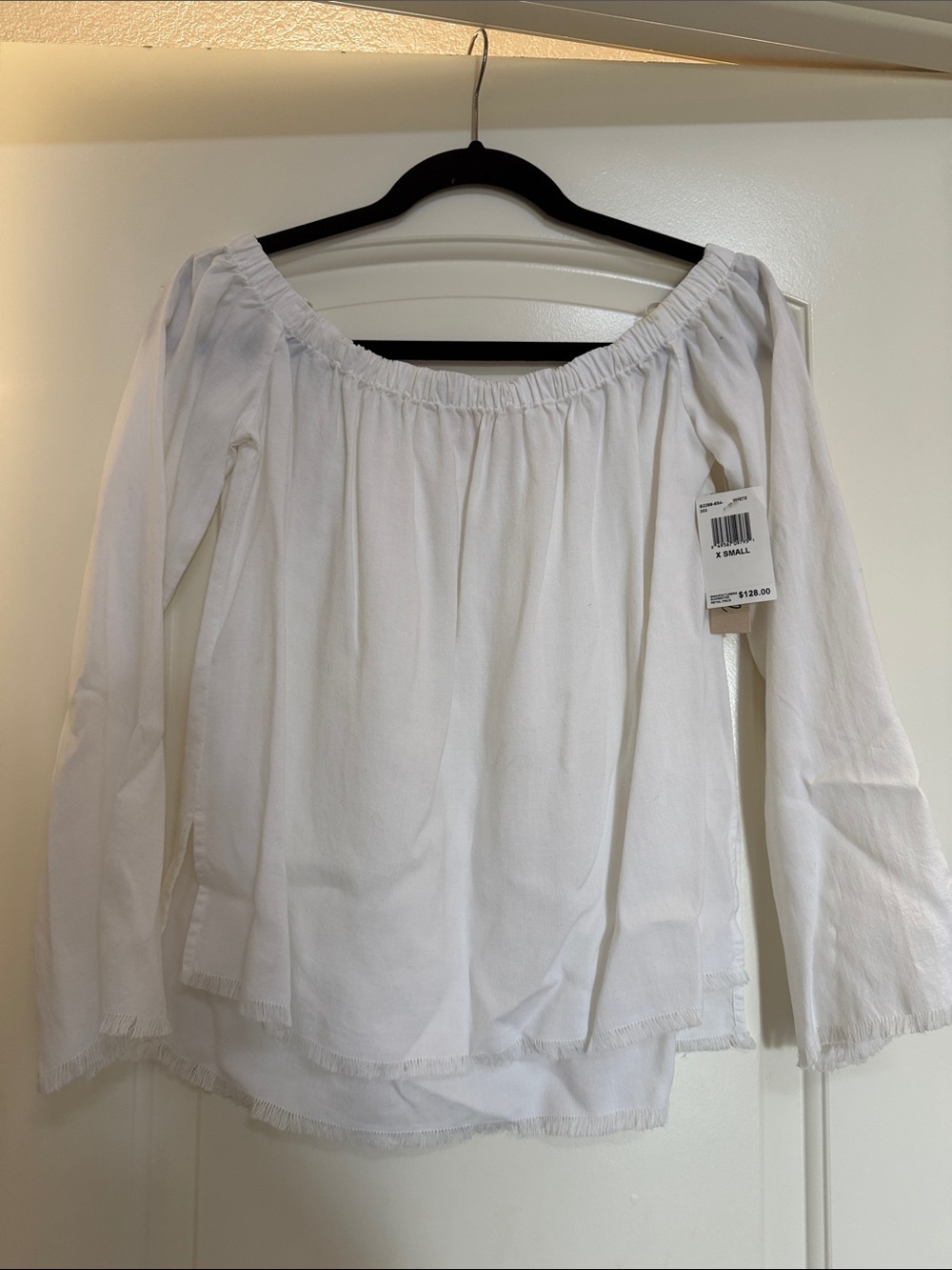 Bella Dahl White Off-the-Shoulder Peasant Top NWT size XS